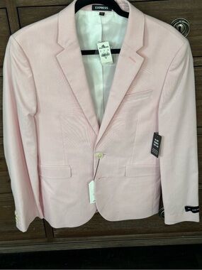 Express Light Pink Men's Blazer - Single-Breasted Sport Coat